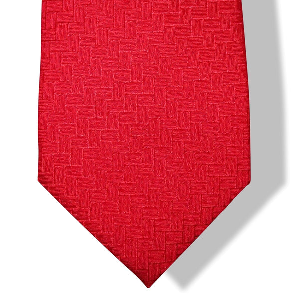 Hermes Rouge NEW FACONNEE Jacquard Twill Silk Tie 8 cm, BNWT! - poupishop