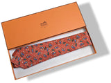 Hermes Rouge/Bleu/Vert Twill Silk Tie SKI ALPIN , Nr 7601 SA 9cm, Mint in Box! - poupishop