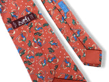 Hermes Rouge/Bleu/Vert Twill Silk Tie SKI ALPIN , Nr 7601 SA 9cm, Mint in Box! - poupishop