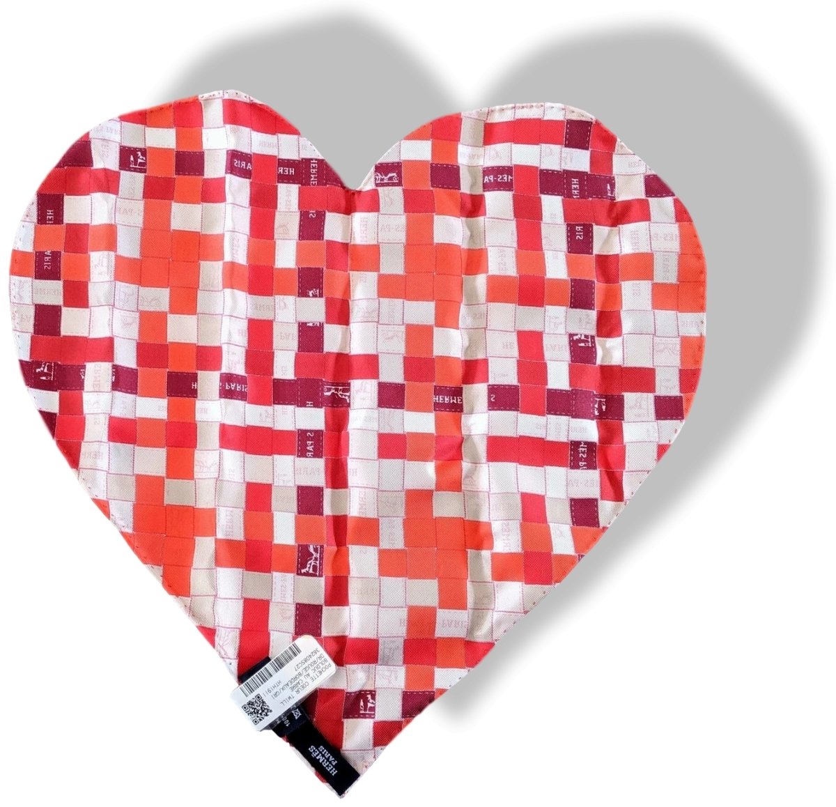 Hermes Rouge/Bordeaux/Gris Coeur BOLDUC AU CARRE POCKET SQUARE, BNWTIB! - poupishop