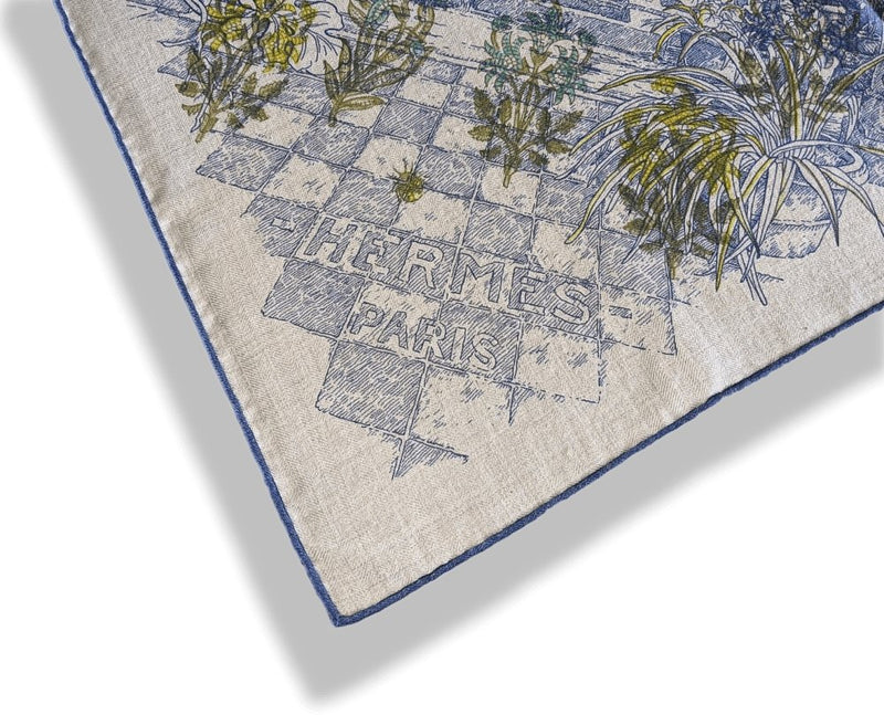 Hermes [S05] 2019 Natural Ink Multi LE JARDIN DE LEILA AU BLOC Cashmere Shawl 140, BNWTIB! - poupishop