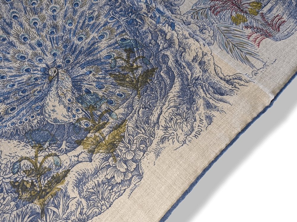 Hermes [S05] 2019 Natural Ink Multi LE JARDIN DE LEILA AU BLOC Cashmere Shawl 140, BNWTIB! - poupishop