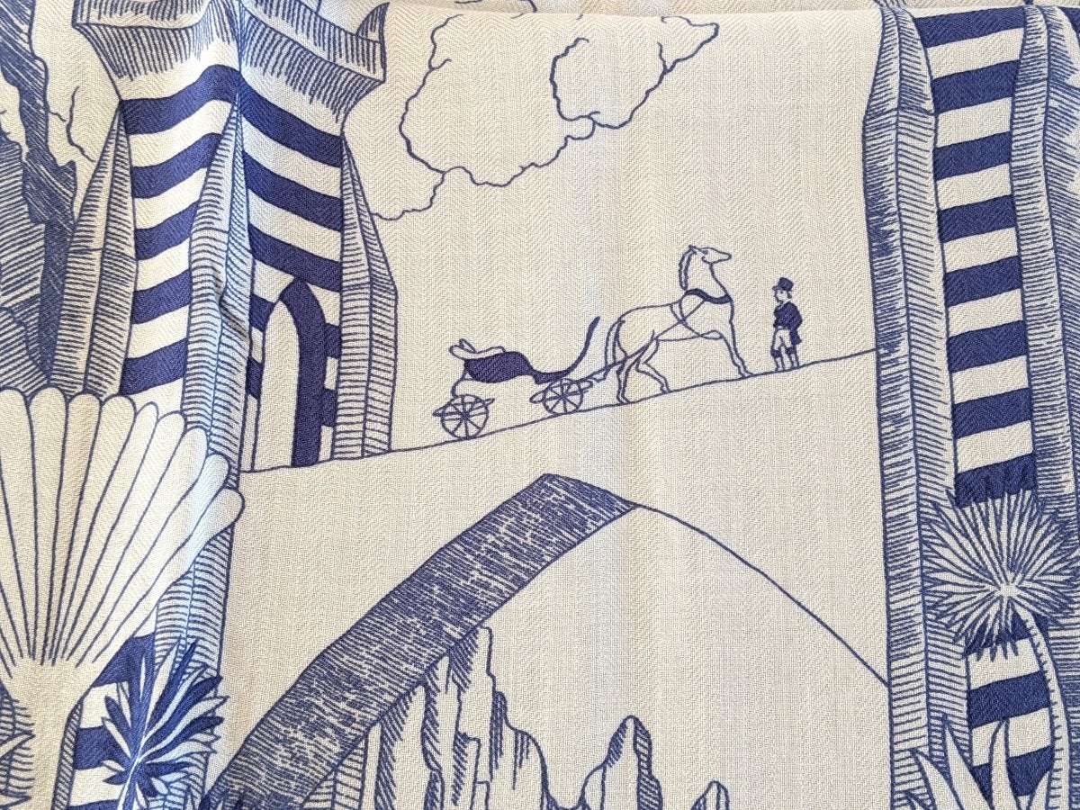 Hermes [S07] Blanc/Encre COSMOGRAPHIA UNIVERSALIS by Jan Bajtlik Cashmere Shawl 140, BNWTIB! - poupishop