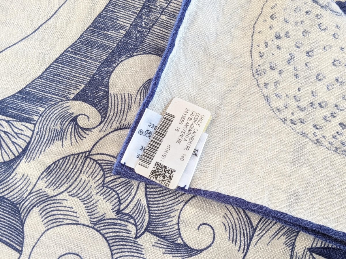Hermes [S07] Blanc/Encre COSMOGRAPHIA UNIVERSALIS by Jan Bajtlik Cashmere Shawl 140, BNWTIB! - poupishop