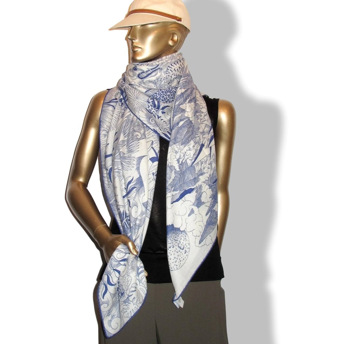 Hermes [S07] Blanc/Encre COSMOGRAPHIA UNIVERSALIS by Jan Bajtlik Cashmere Shawl 140, BNWTIB! - poupishop