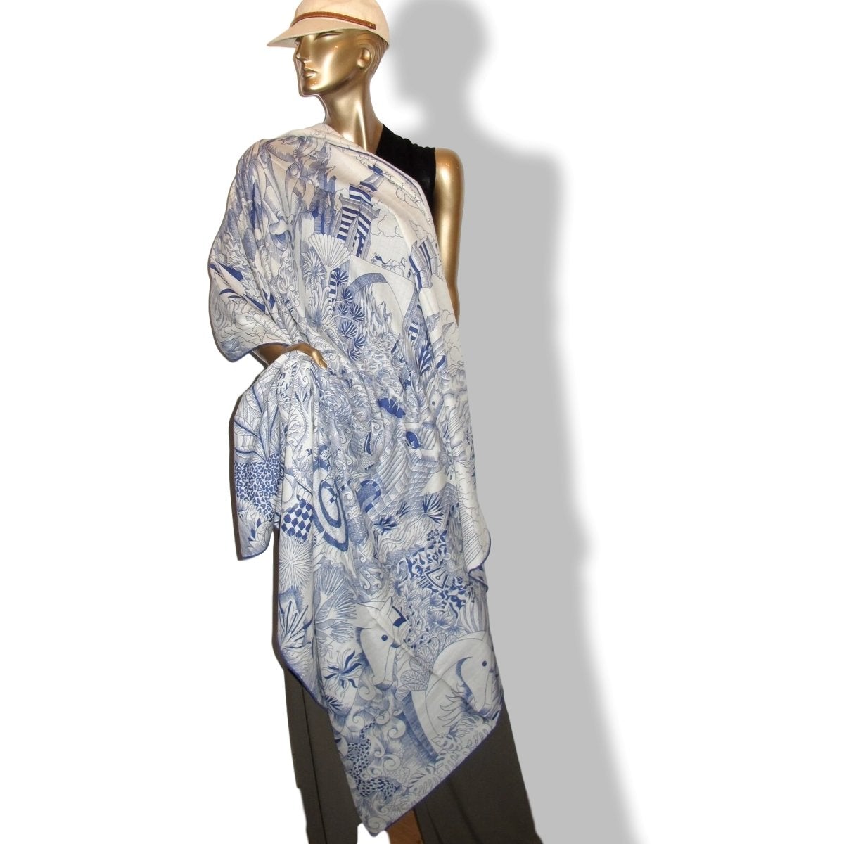 Hermes [S07] Blanc/Encre COSMOGRAPHIA UNIVERSALIS by Jan Bajtlik Cashmere Shawl 140, BNWTIB! - poupishop