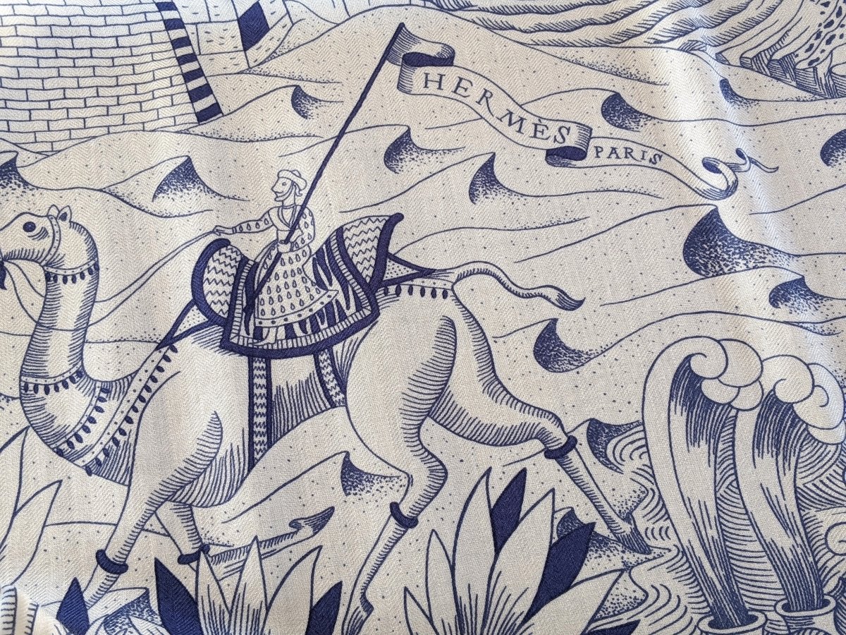 Hermes [S07] Blanc/Encre COSMOGRAPHIA UNIVERSALIS by Jan Bajtlik Cashmere Shawl 140, BNWTIB! - poupishop