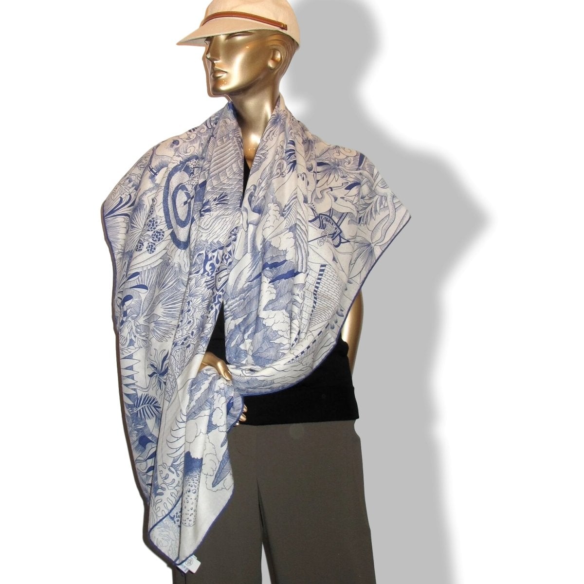 Hermes [S07] Blanc/Encre COSMOGRAPHIA UNIVERSALIS by Jan Bajtlik Cashmere Shawl 140, BNWTIB! - poupishop