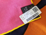 Hermes [S11] 2019 Vibrant Yellow Green Fluo Blue BRAZILIAN HORSES by Anne-Margaux Ramstein Cashmere Shawl 140, NWTIB! - poupishop