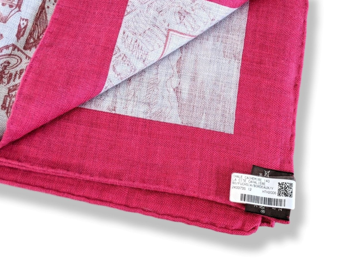 Hermes S18 Fuchsia/Bordeaux/Vert LA CITE CAVALIERE by Octave Marsal Cashmere Shawl 140, BNWTIB! - poupishop