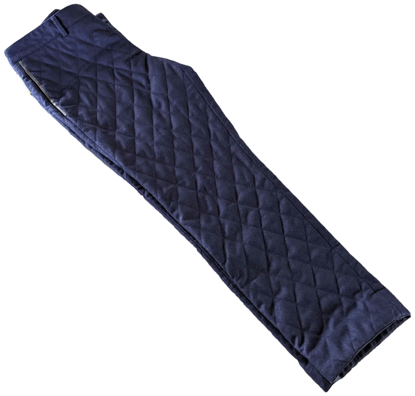 Produits Hermes Bleu Pilote "Saint Germain" Pantalon Laine Matelasse Quilted Wool Men's Pants Sz44