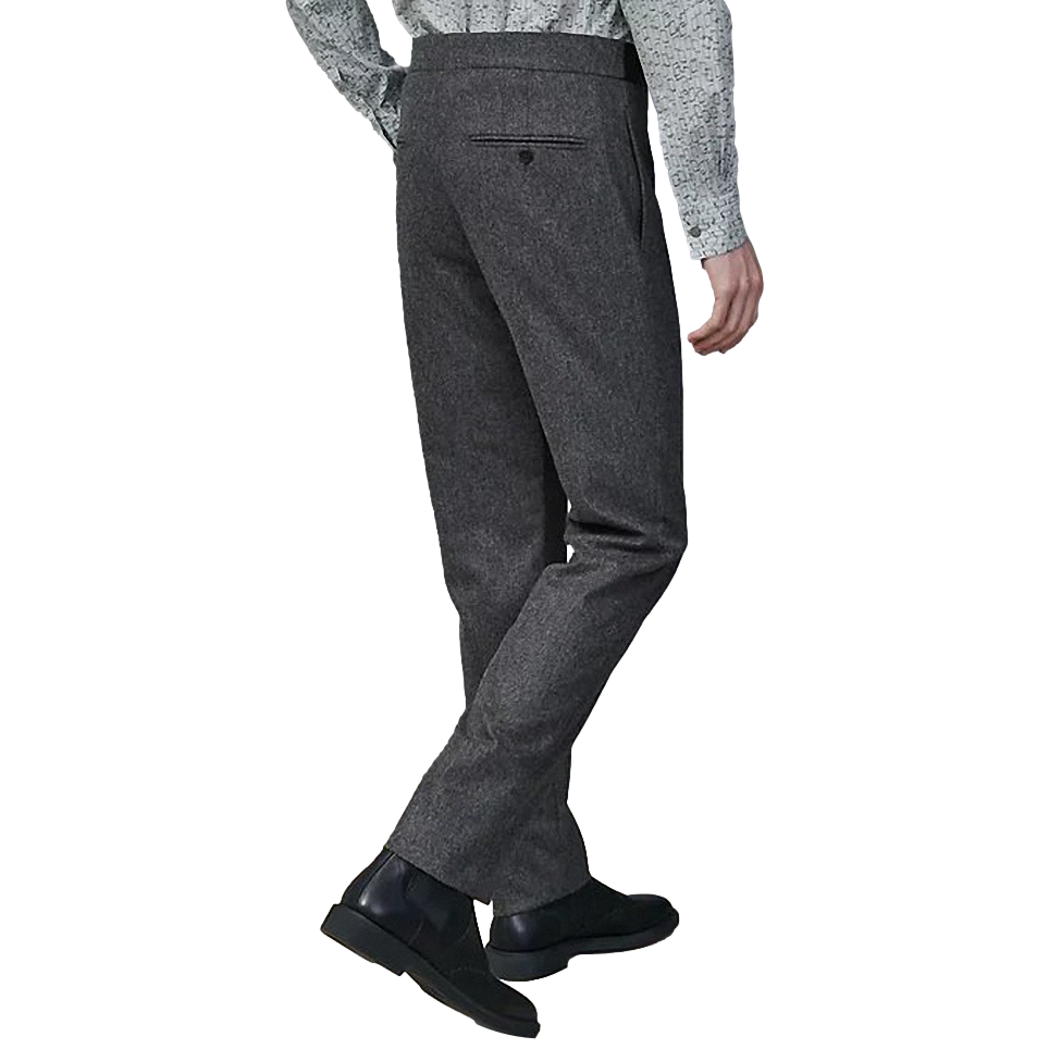 Hermes Bleu Pilote "Saint Germain" Pantalon Laine Matelasse Quilted Wool Men's Pants Sz44, BNWT!
