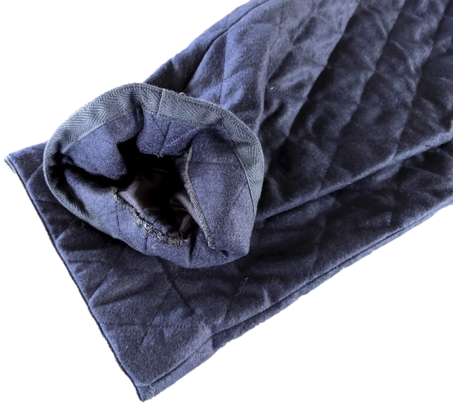 Produits Hermes Bleu Pilote "Saint Germain" Pantalon Laine Matelasse Quilted Wool Men's Pants Sz44