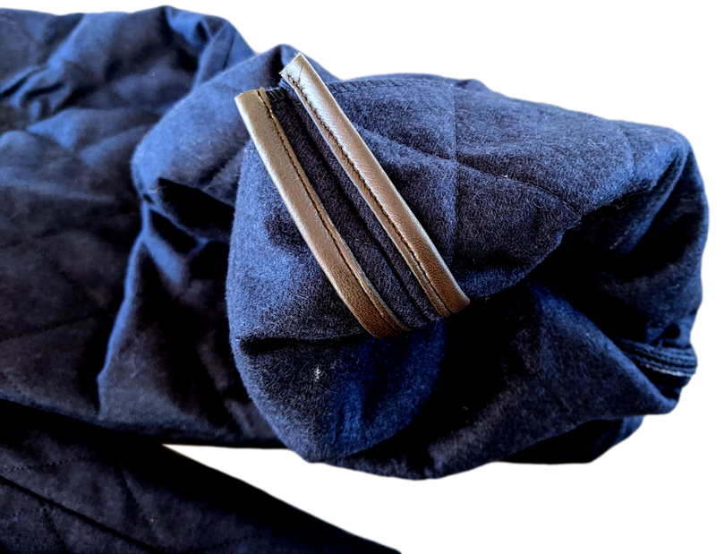 Hermes Bleu Pilote "Saint Germain" Quilted Wool Men's Pants Sz42 with Hem to do