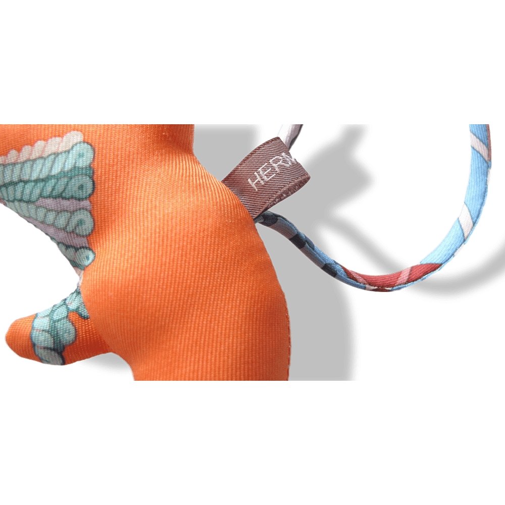 Hermes Salmon Green Anthracite Dolphin Petit H Silk Bridle Bag Charm PM, NIB! - poupishop