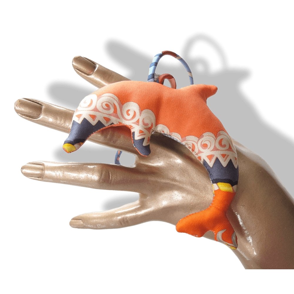 Hermes Salmon Green Anthracite Dolphin Petit H Silk Bridle Bag Charm PM, NIB! - poupishop