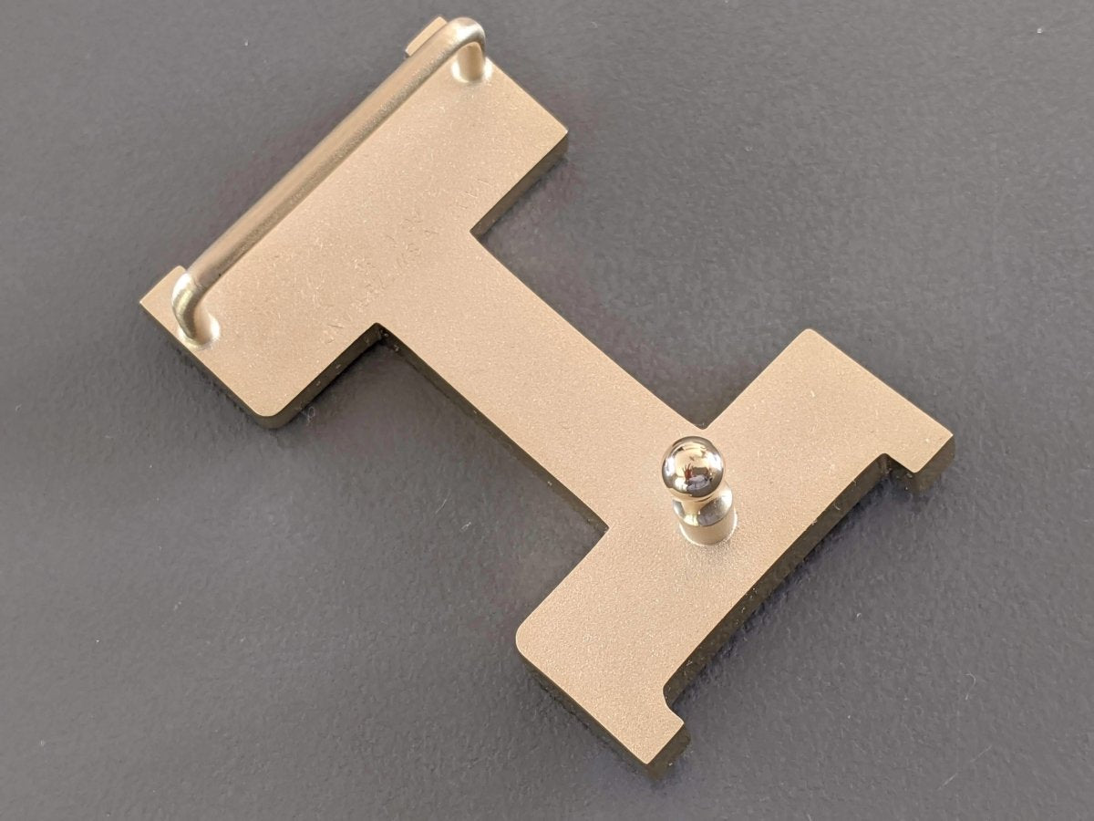Hermes Sanguine/Plated Gold MINI CONSTANCE MARQUETEE LEZARD Buckle 24 mm, New with Pochette and White Box!! - poupishop