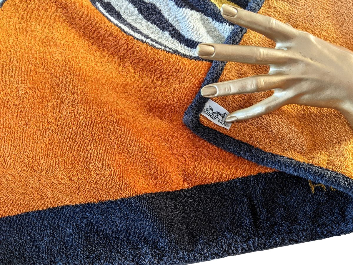 Hermes Vintage Cotton Terry "Seashells" Beach Towel 90 x 150 cm