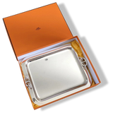 Hermes Vintage 80s Plated Silver Metal SMALL TRAY CHAINE D'ANCRE Plateau de service 27 x 22 cm, Rare!