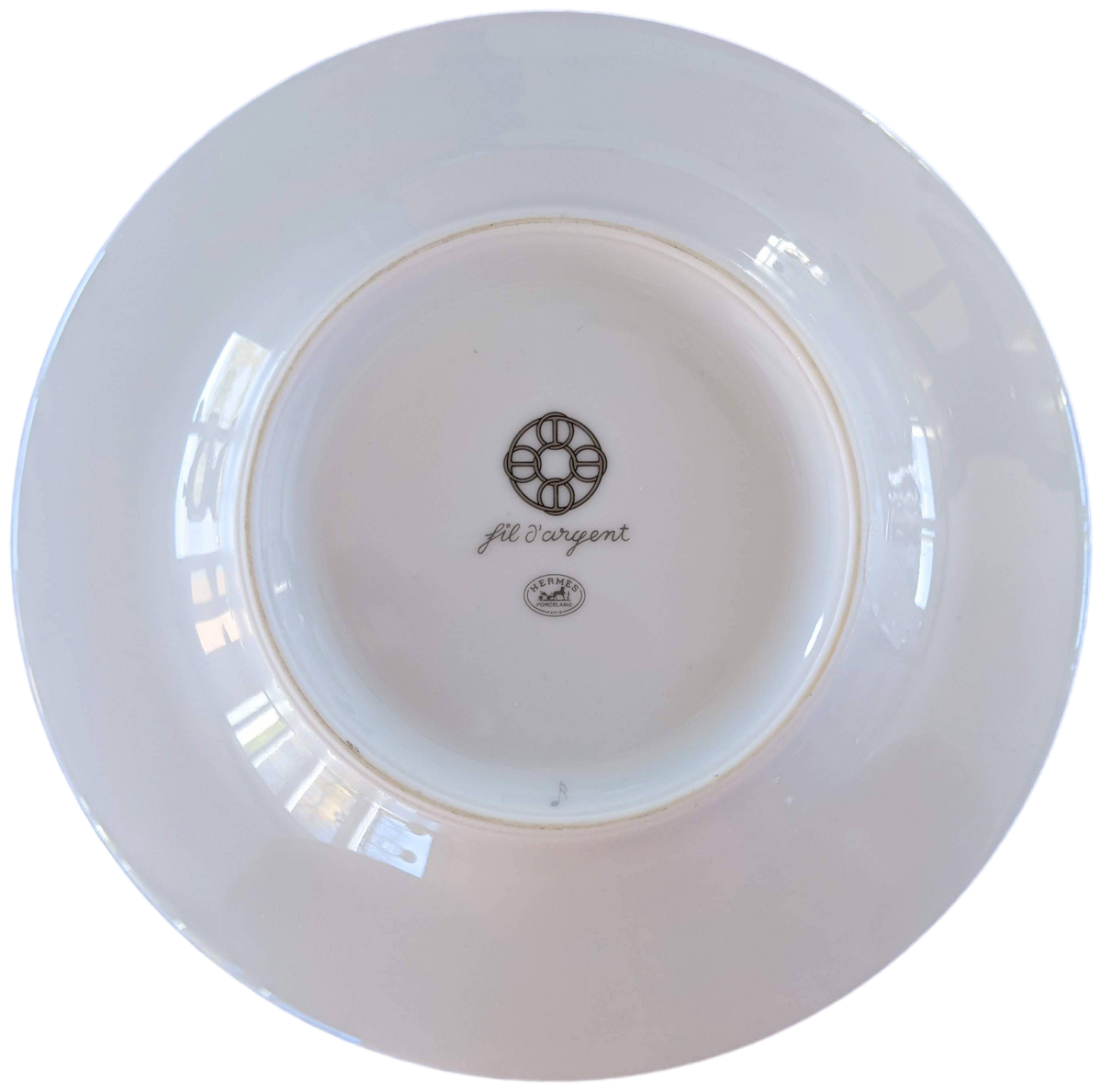 Hermes [PL01] Gris Set of 2 Assietes à Pain "Fil d'Argent" Bread Plates 16,5 cm