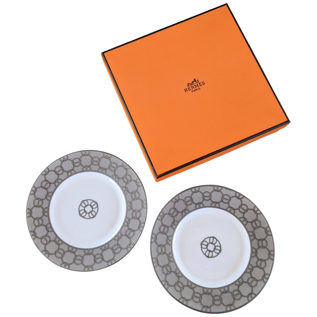 Hermes [PL01] Gris Set of 2 Assiettes à Pain 