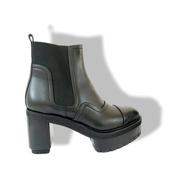 Hermes [SH01] Black Calfskin Leather PUNCHY BOTTINES VEAU Women Shoes, Sz 40, New! - poupishop