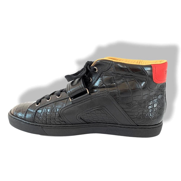 Hermes [SH02] Black Red Crocodile QUANTUM Sneakers Men Shoes, Ret. $7000 Rare, New! - poupishop