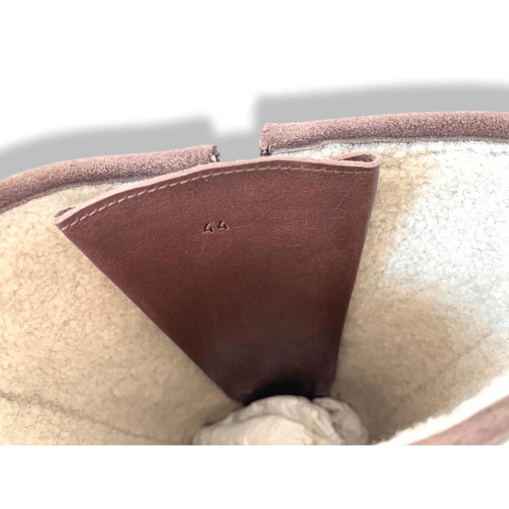 Hermes [SH08] Brown Distressed Leather Men Boots Lined with Shearling Sheep Sz 44, New with Dustbags in Box! - poupishop