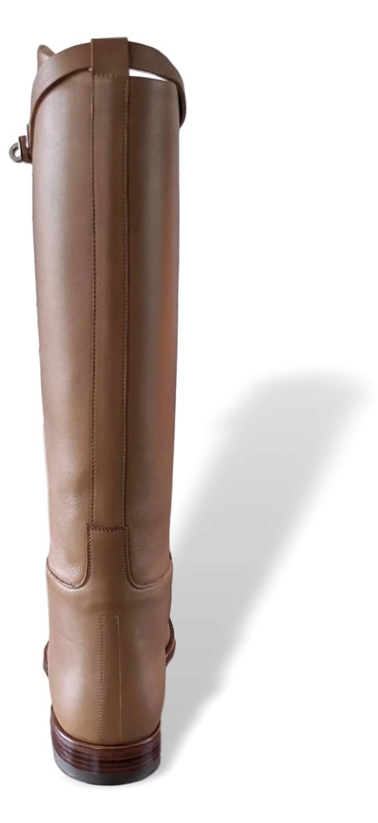 Hermes [SH10] Tabac Calfskin Leather Women's JUMPING Equistrian Style Boots Tige Large Sz 40.5, BNIB - poupishop