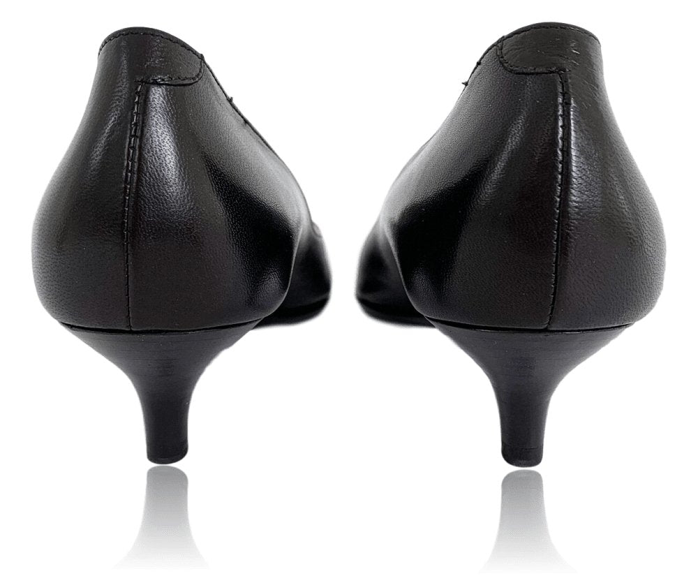 Hermes [SH11] Black Box FAUBOURG Pointed Toe Women Shoes Sz 40