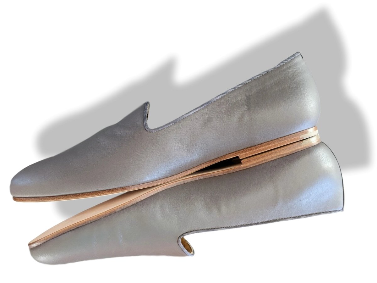 Hermes [SH12] Elegant Gris Etain Nappa GASPARD Men's Loafers Mocassins Shoes, BNIB! - poupishop