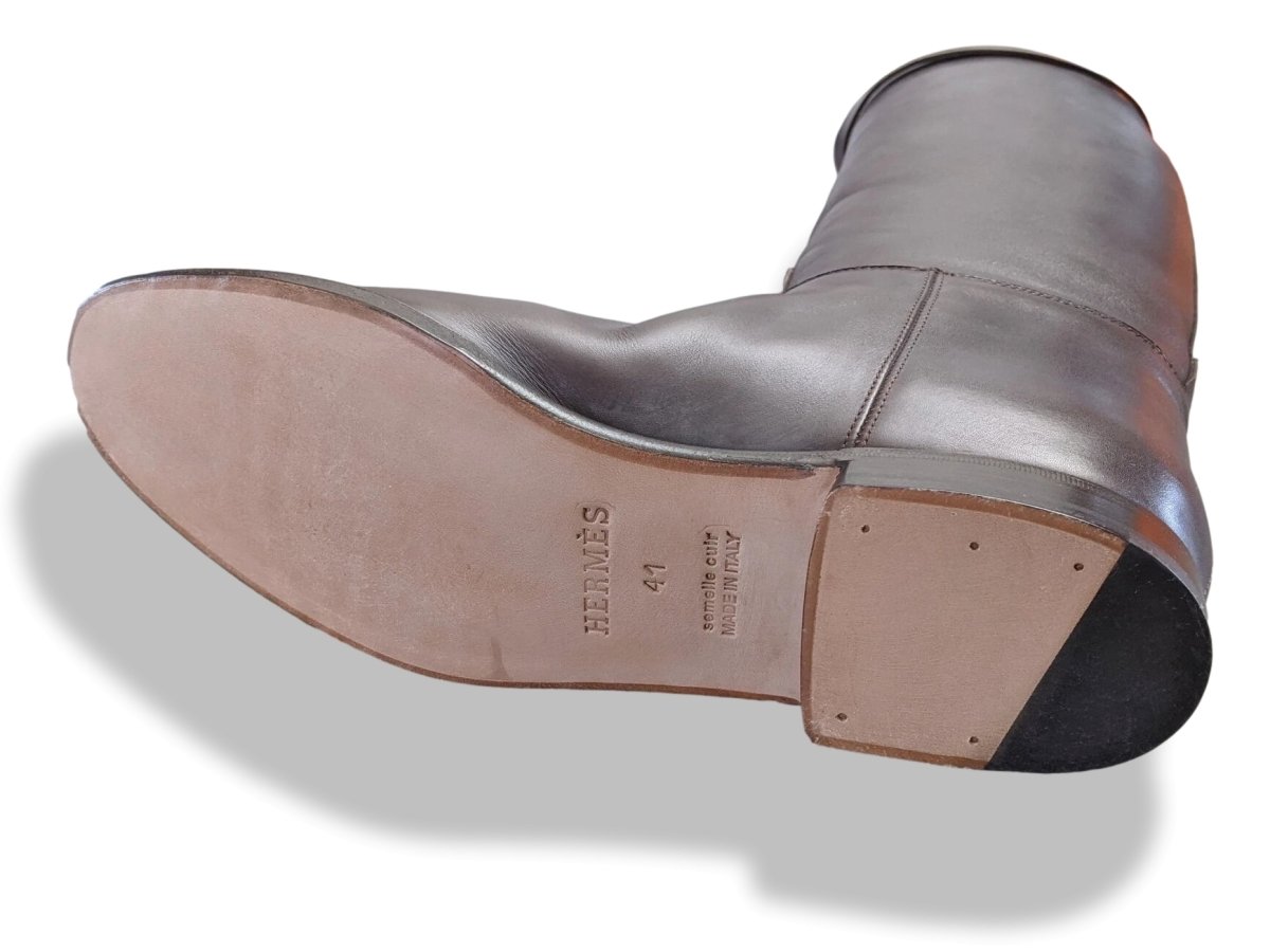 Hermes [SH14] Chocolat Calfskin Leather Women's JUMPING Equistrian Style Boots Sz 41, BNIB - poupishop