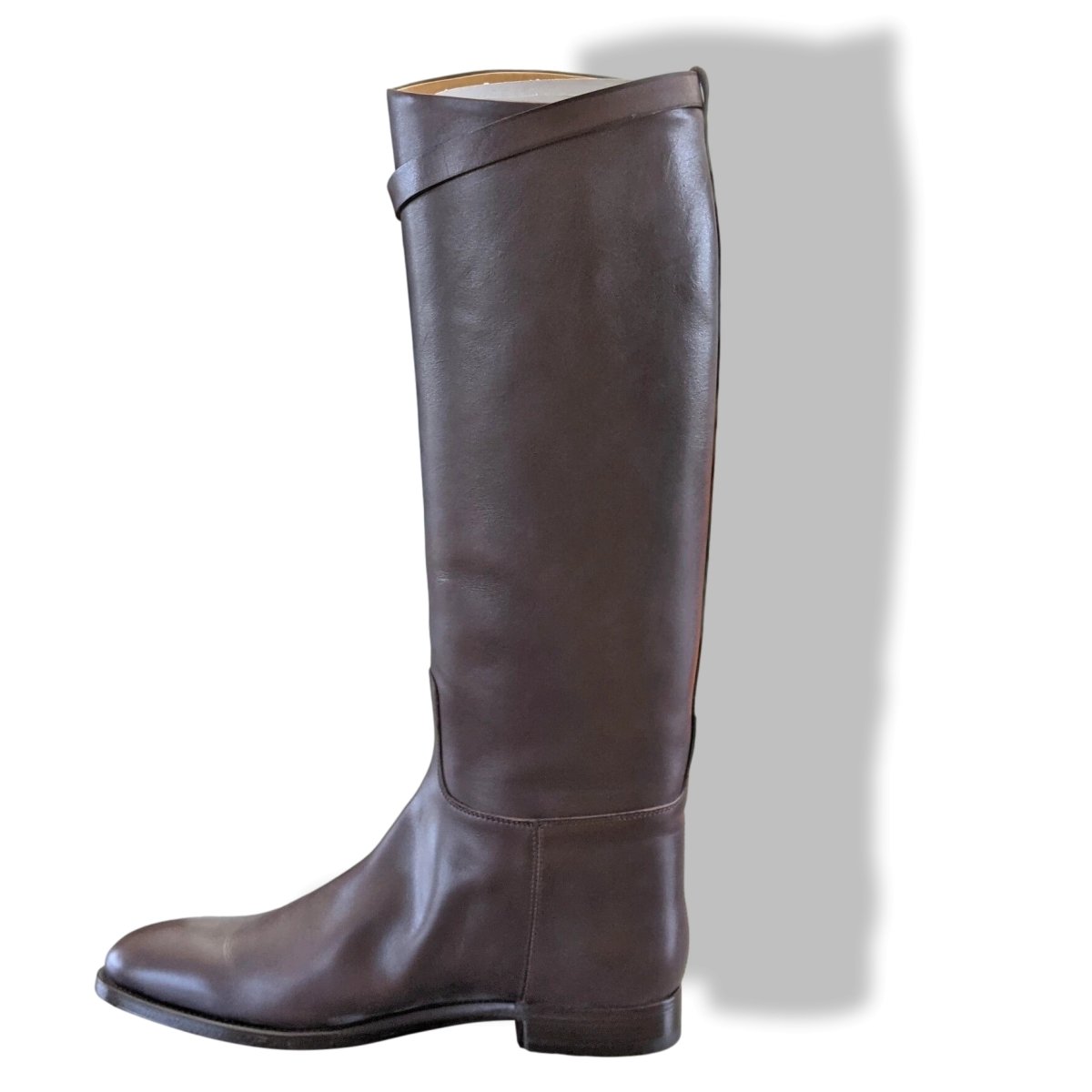 Hermes [SH14] Chocolat Calfskin Leather Women's JUMPING Equistrian Style Boots Sz 41, BNIB - poupishop