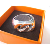 Hermes Shiny AG 925 Maillon Gourmette Unisex Ring GM, NIB! - poupishop