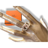 Hermes Shiny AG 925 Maillon Gourmette Unisex Ring GM, NIB! - poupishop