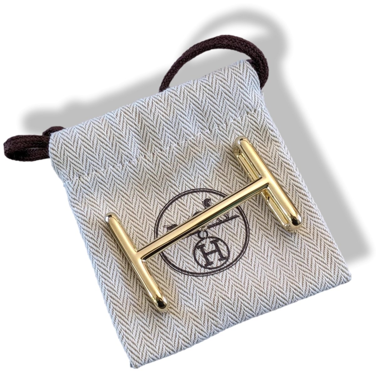 Hermes Shiny Light Gold IDEM Buckle H 32mm Numbered, New! - poupishop