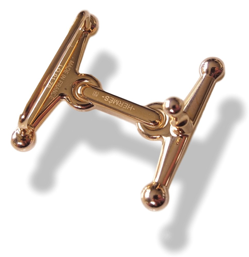 Hermes Shiny Plated Pink Gold MORS H Buckle PM 24 mm, New! - poupishop