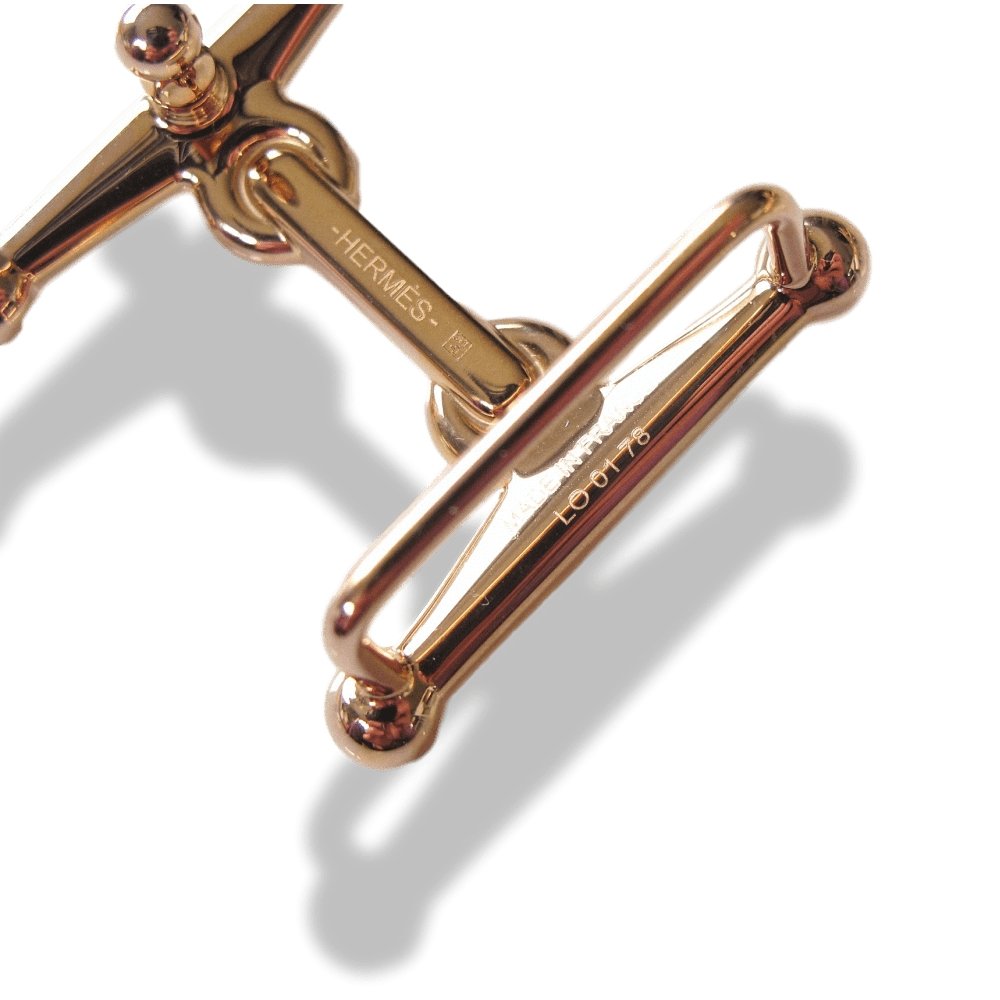 Hermes Shiny Plated Pink Gold MORS H Buckle PM 24 mm, New! - poupishop