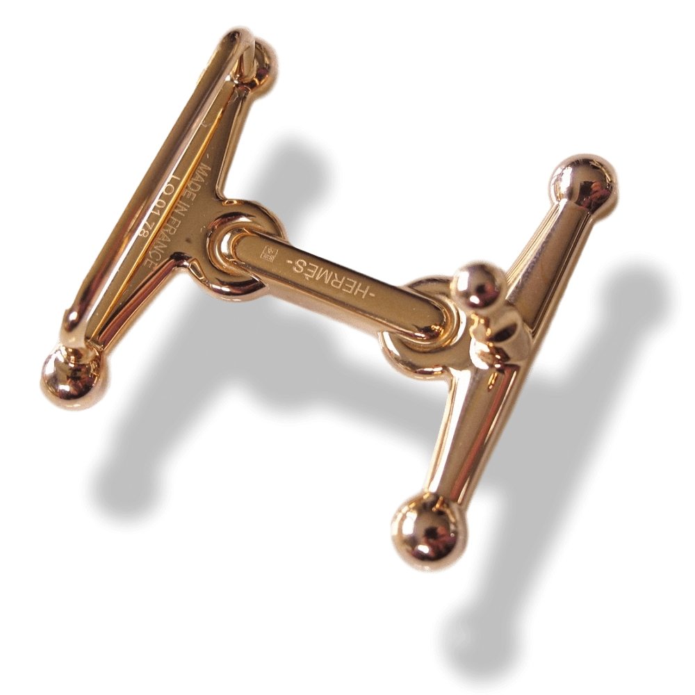 Hermes Shiny Plated Pink Gold MORS H Buckle PM 24 mm, New! - poupishop