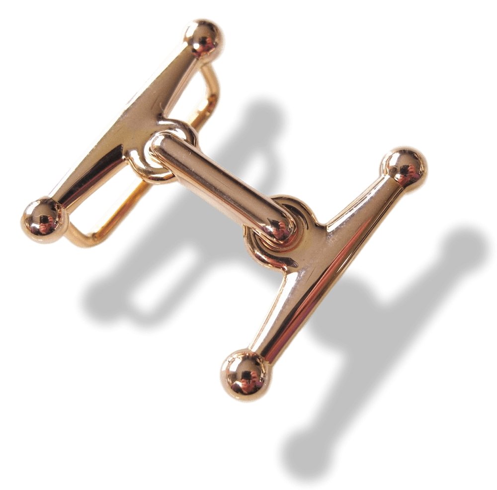 Hermes Shiny Plated Pink Gold MORS H Buckle PM 24 mm, New! - poupishop