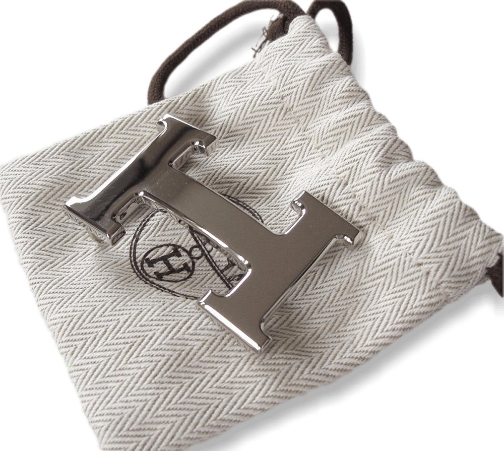 Hermes Shiny Silver Buckle H 32mm, New! - poupishop