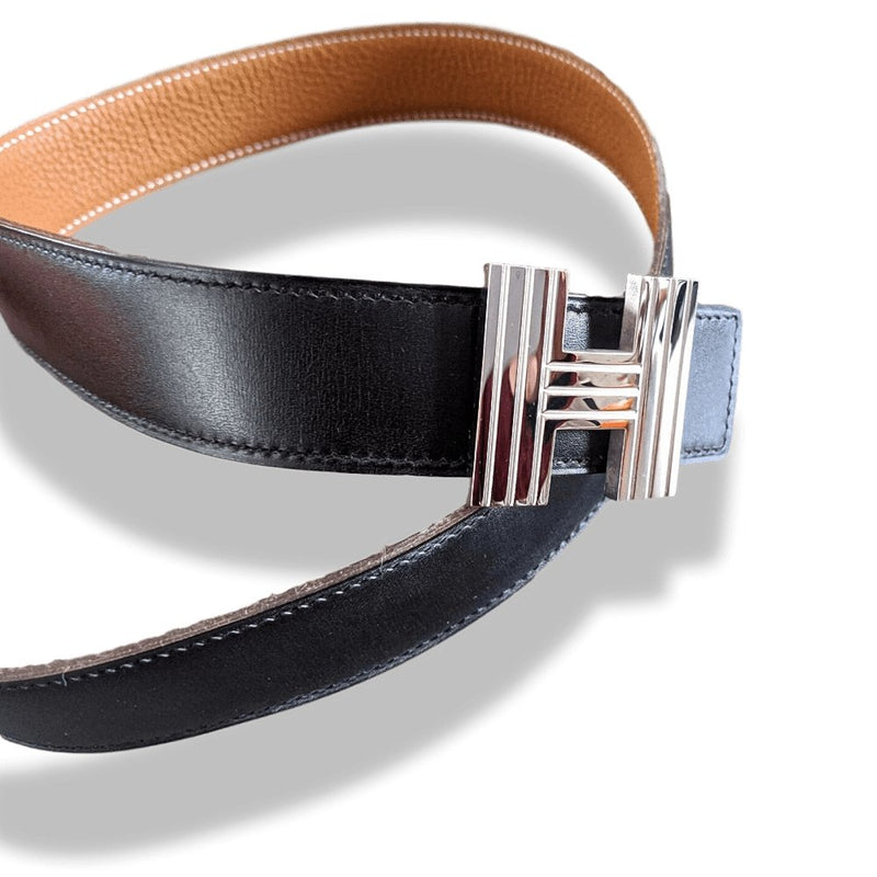 Hermes Shiny Silver H STRIEE Belt Buckle 32 mm, New in Orange Pochette! - poupishop