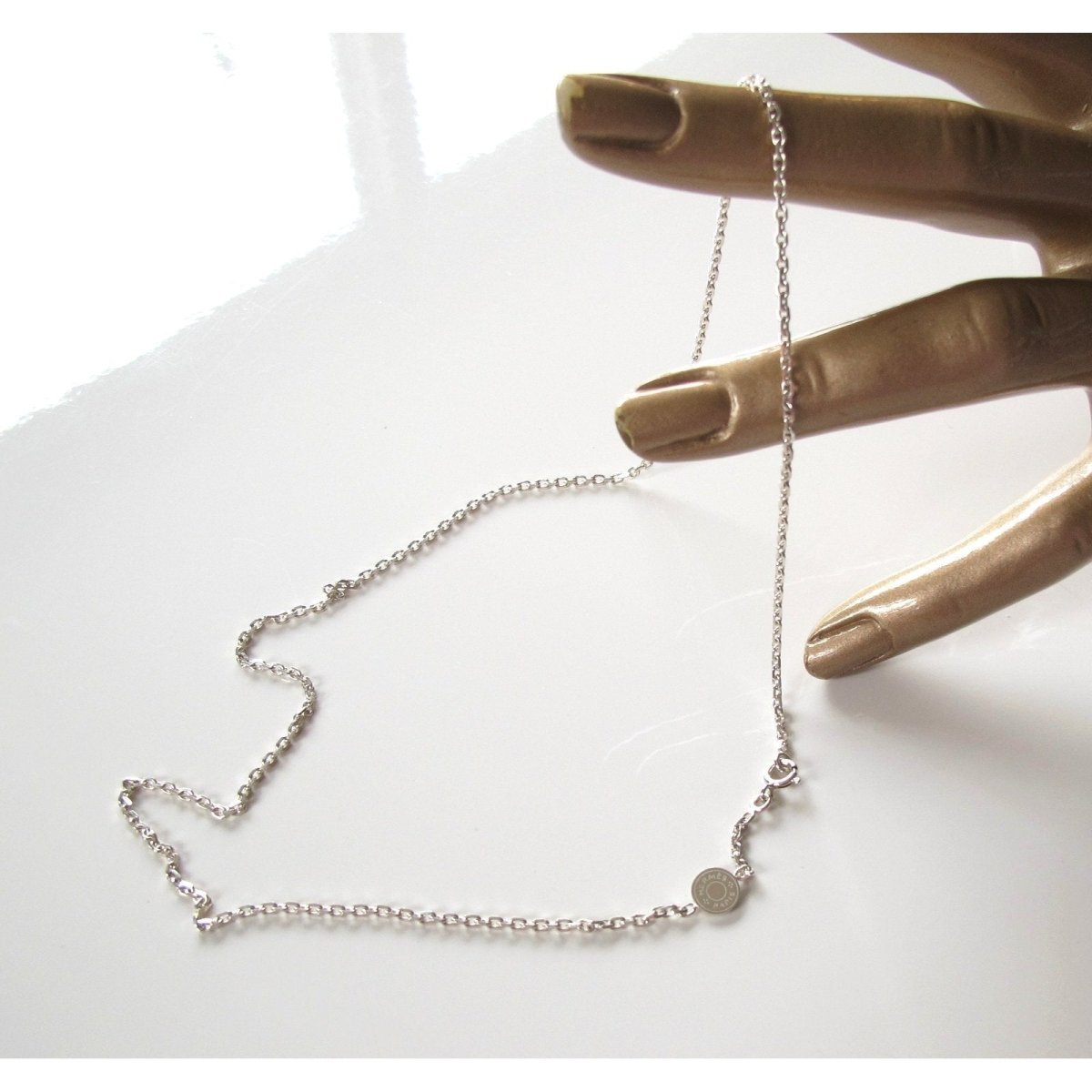 Hermes Shiny Sterling Silver 925 Confettis Charm Necklace, NIB! - poupishop
