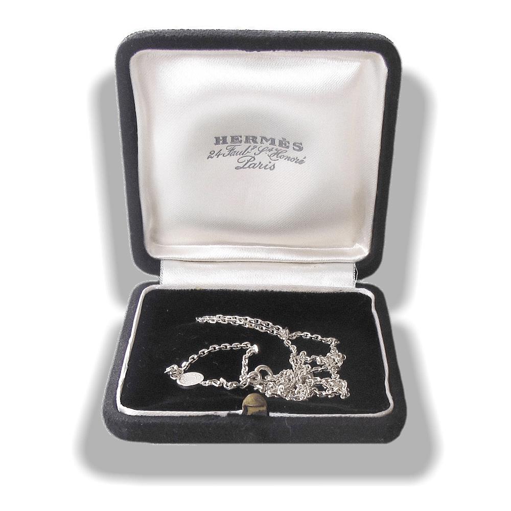 Hermes Shiny Sterling Silver 925 Confettis Charm Necklace, NIB! - poupishop
