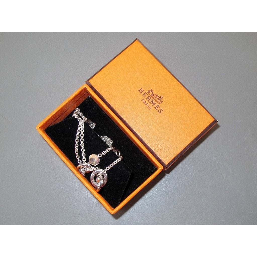 Hermes Shiny Sterling Silver 925 Mors Charm Necklace, NIB! - poupishop
