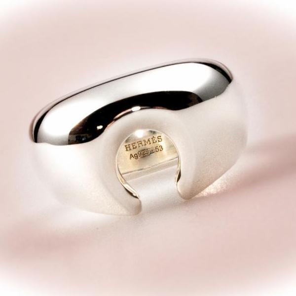 Hermes Shiny Sterling Silver 925 Rodeo Ring PM, New! - poupishop