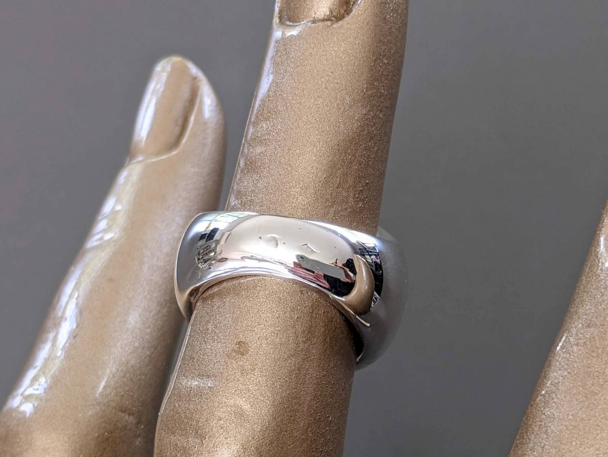Hermes Shiny Sterling Silver 925 Rodeo Ring TGM with Tiny Flaw, Sz 52 - poupishop