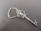Hermes Shiny Sterling Silver CLEF - KEY Charm Key Ring, Box! - poupishop