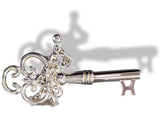 Hermes Shiny Sterling Silver CLEF - KEY Charm Key Ring, Box! - poupishop