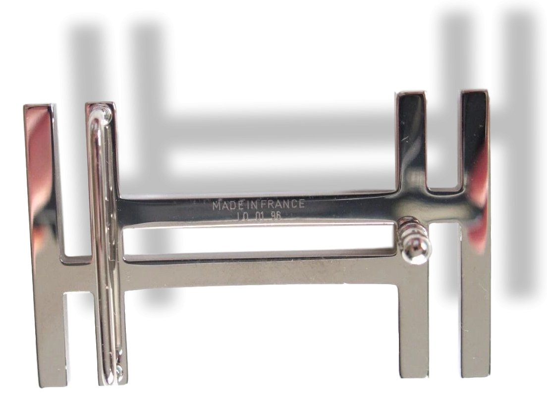 Hermes Shiny/Matt Silver H au Carre Belt Buckle, New! - poupishop